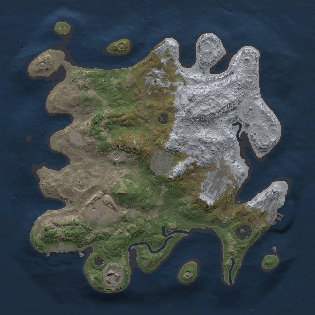 Rust Map: Procedural Map, Size: 3000, Seed: 1752753454, 14 Monuments