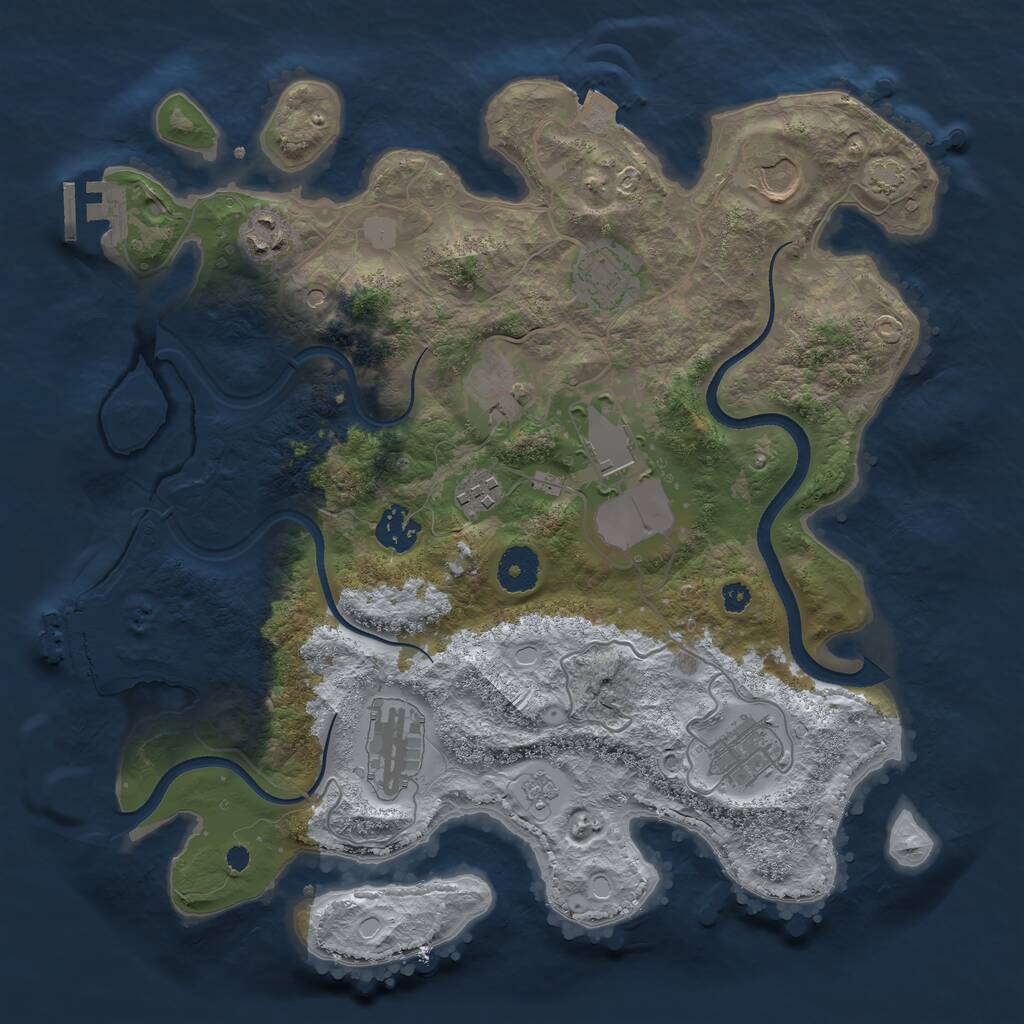 Rust Map: Procedural Map, Size: 3500, Seed: 810522, 15 Monuments