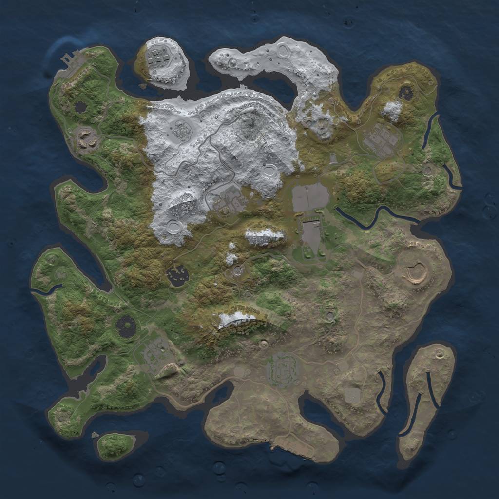 Rust Map: Procedural Map, Size: 3500, Seed: 620500, 18 Monuments