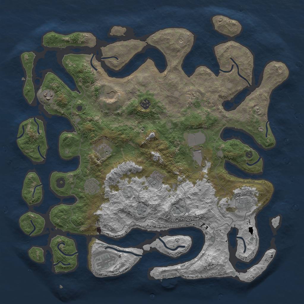 Rust Map: Procedural Map, Size: 4500, Seed: 325869, 15 Monuments