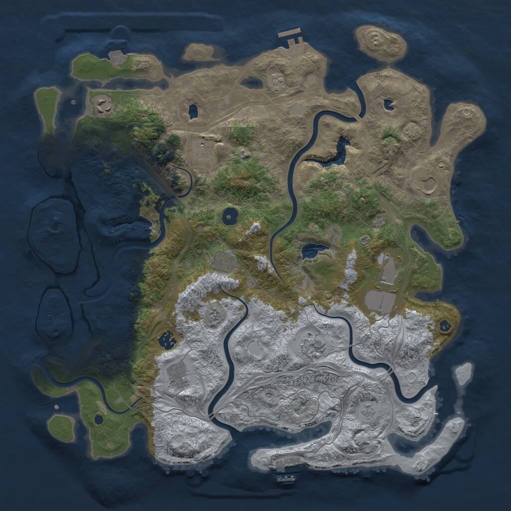 Rust Map: Procedural Map, Size: 4500, Seed: 325869, 15 Monuments