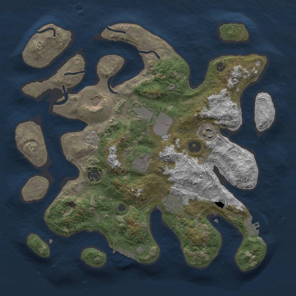 Rust Map: Procedural Map, Size: 3500, Seed: 265294, 18 Monuments