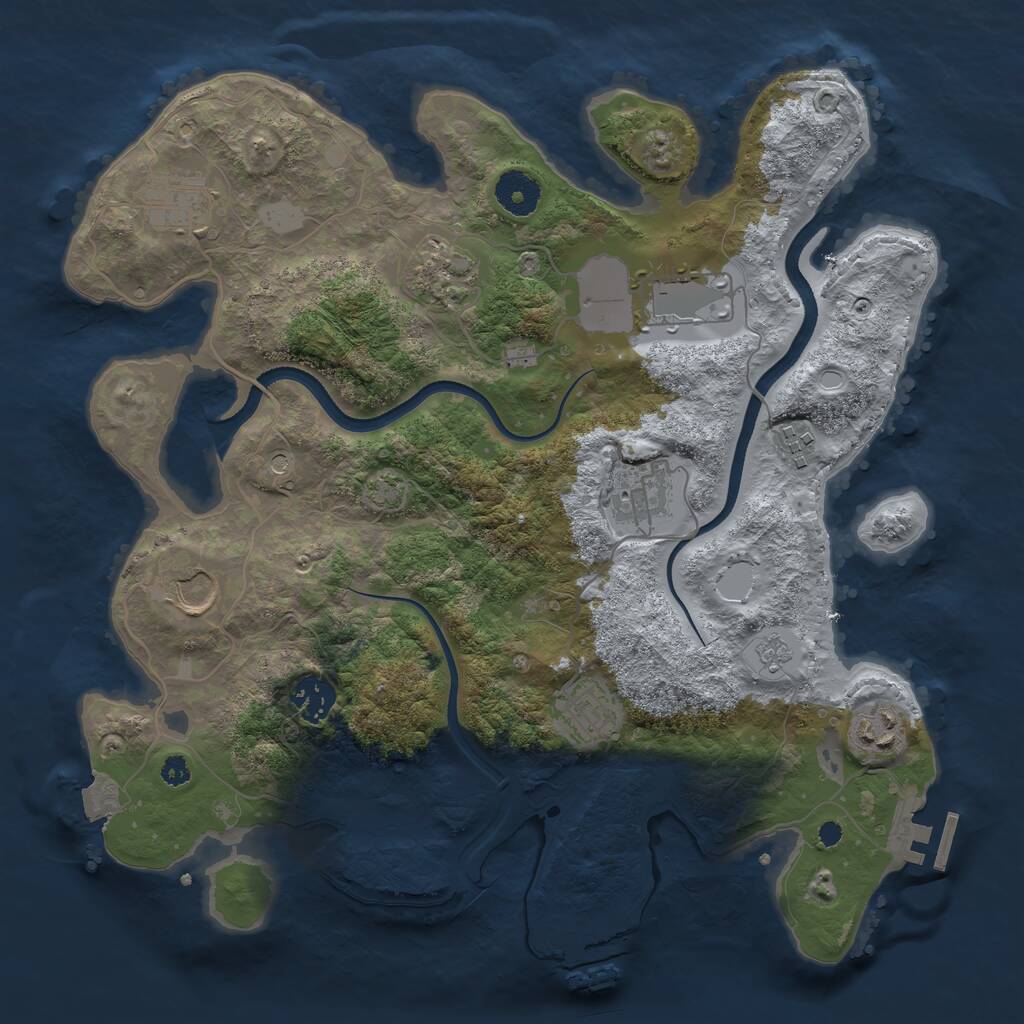 Rust Map: Procedural Map, Size: 3500, Seed: 419418, 15 Monuments