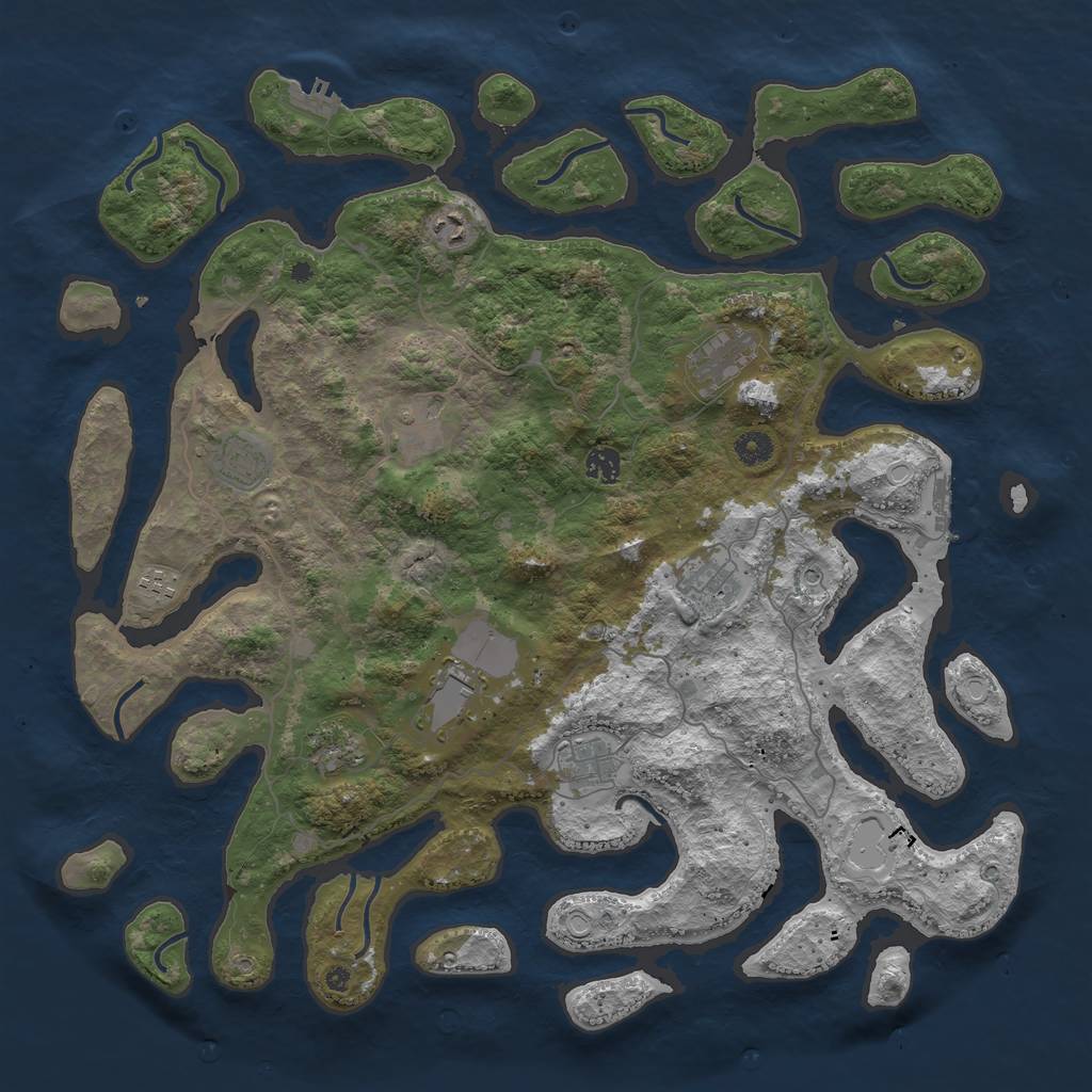 Rust Map: Procedural Map, Size: 4500, Seed: 87456, 21 Monuments