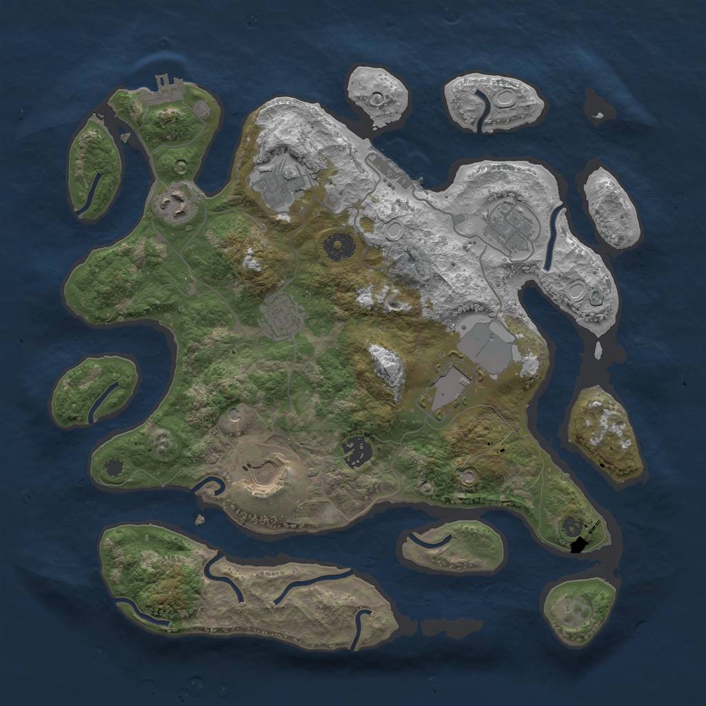 Rust Map: Procedural Map, Size: 3500, Seed: 199611, 15 Monuments