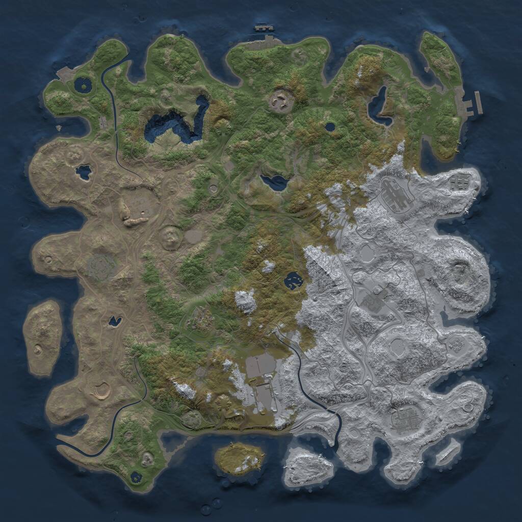 Rust Map: Procedural Map, Size: 4500, Seed: 7200, 17 Monuments