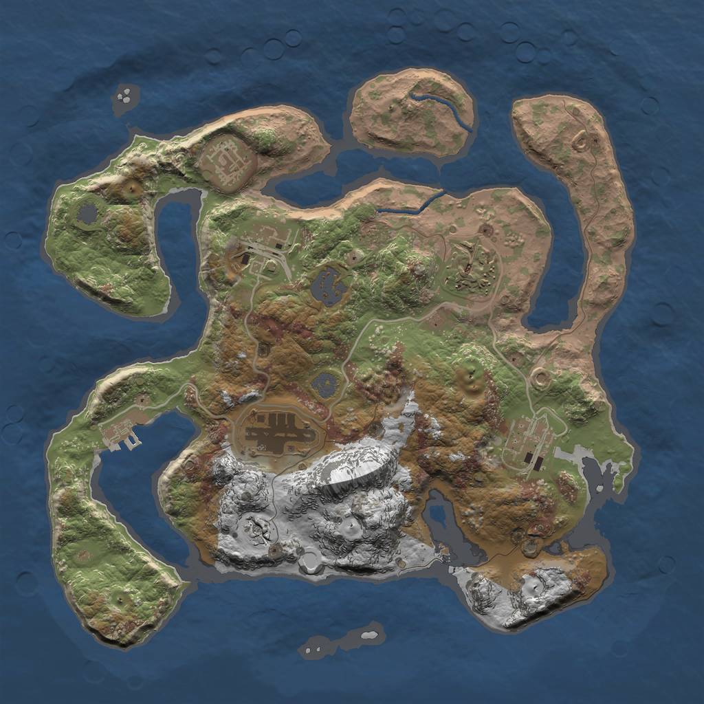 Rust Map: Procedural Map, Size: 3000, Seed: 805325784, 11 Monuments
