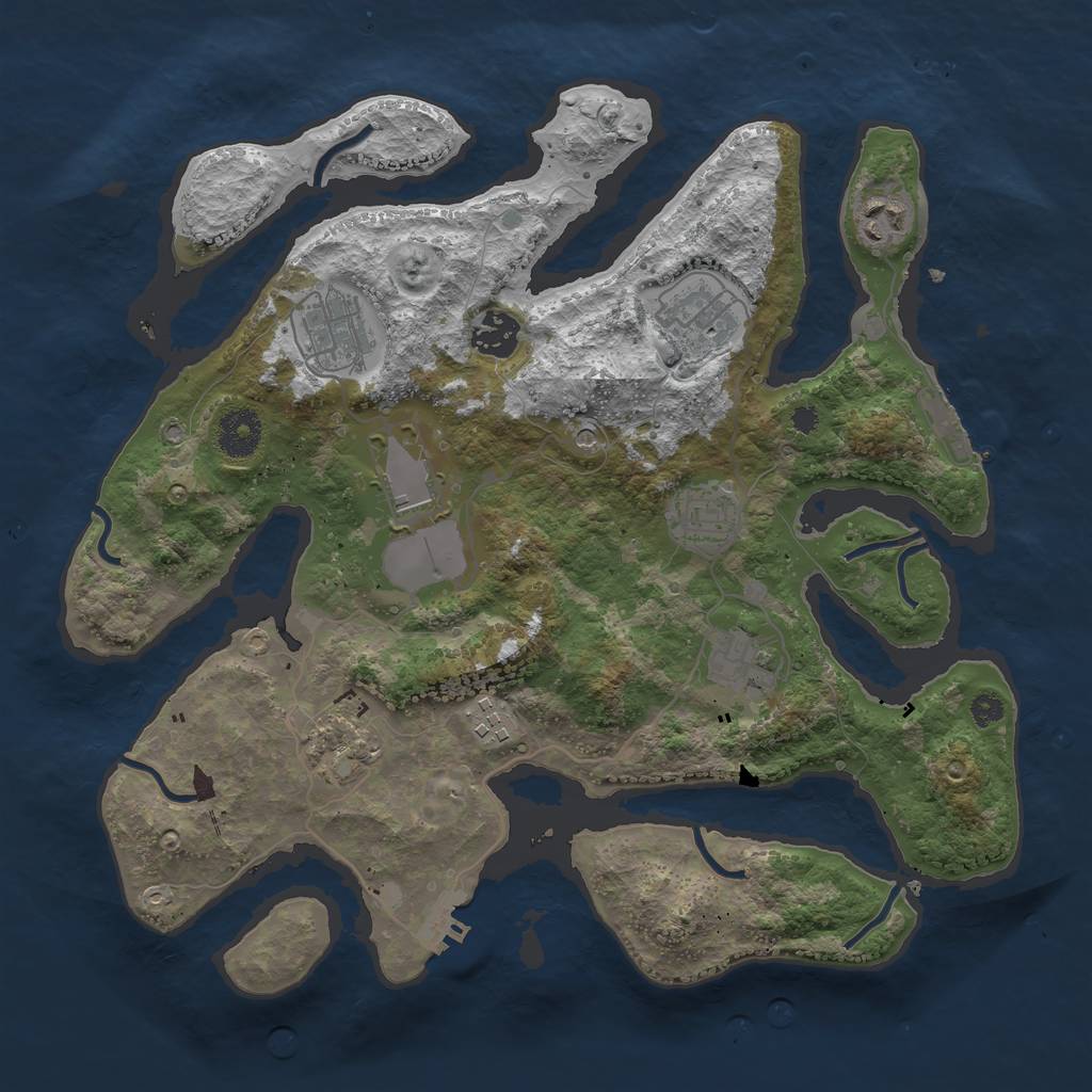 Rust Map: Procedural Map, Size: 3500, Seed: 50484, 14 Monuments