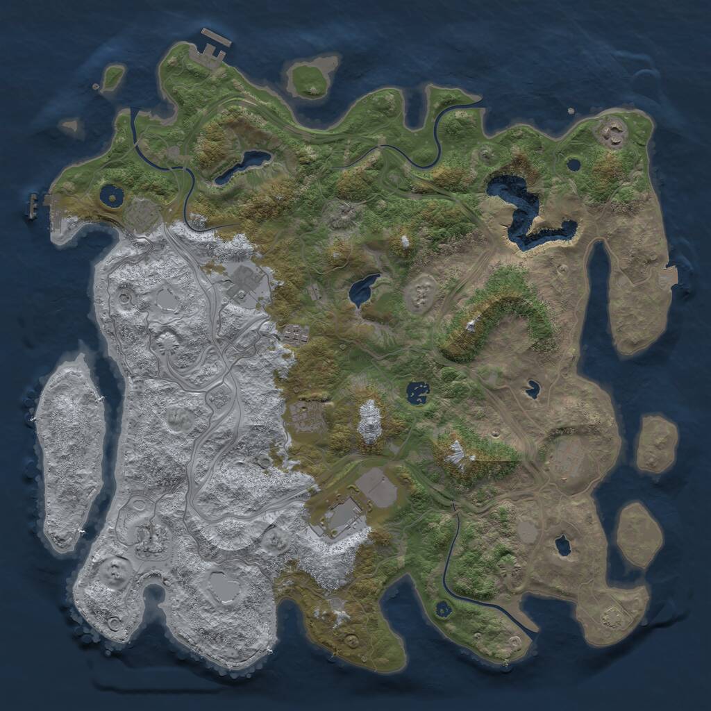 Rust Map: Procedural Map, Size: 4500, Seed: 712256290, 15 Monuments