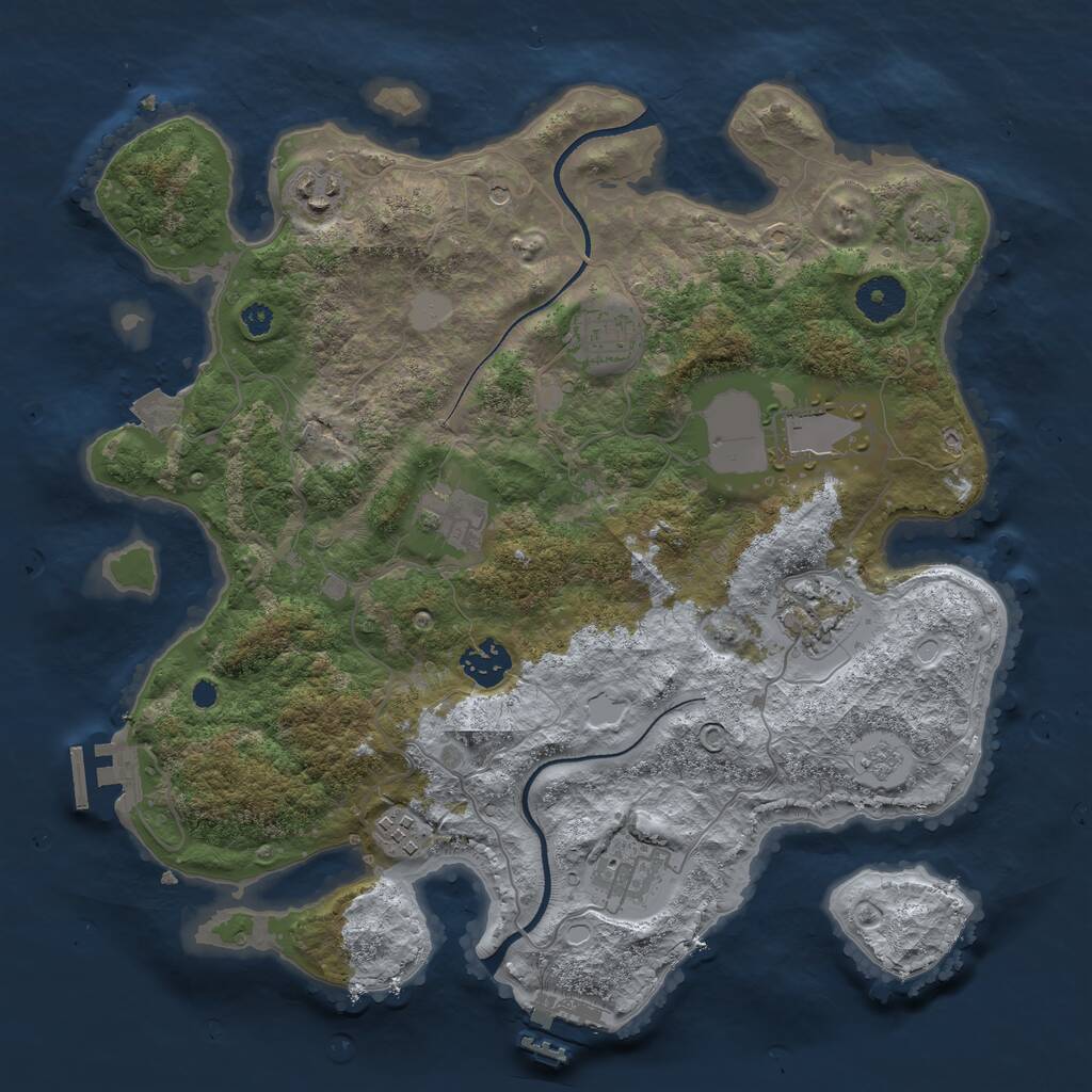 Rust Map: Procedural Map, Size: 3500, Seed: 6778, 14 Monuments