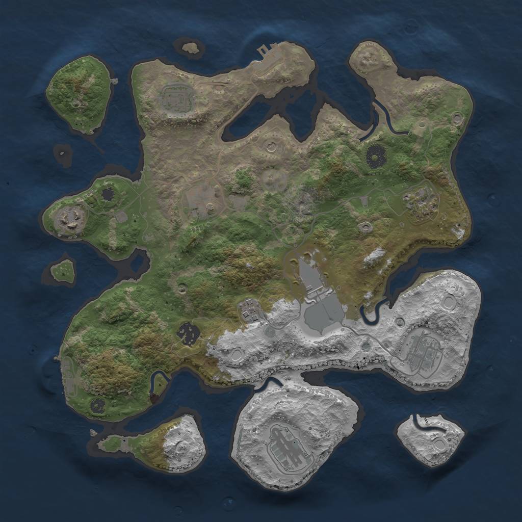 Rust Map: Procedural Map, Size: 3500, Seed: 6778, 17 Monuments