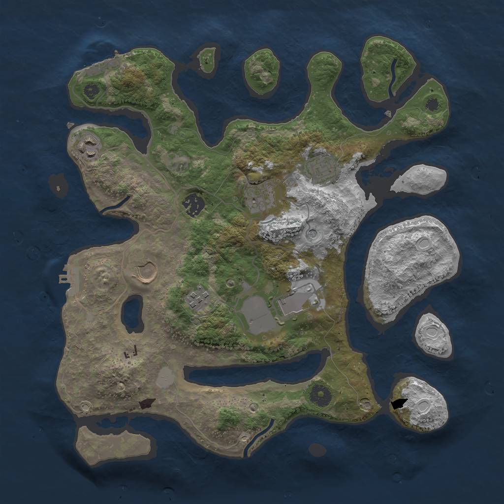 Rust Map: Procedural Map, Size: 3500, Seed: 488690, 15 Monuments