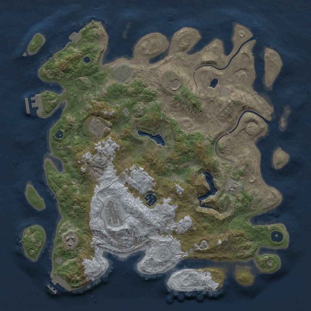 Rust Map: Procedural Map, Size: 4000, Seed: 723535858, 12 Monuments