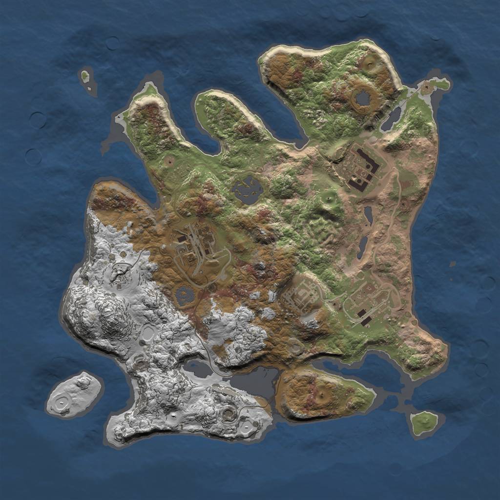 Rust Map: Procedural Map, Size: 2700, Seed: 458844, 9 Monuments