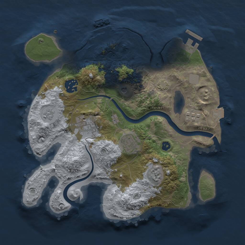 Rust Map: Procedural Map, Size: 2700, Seed: 458844, 10 Monuments