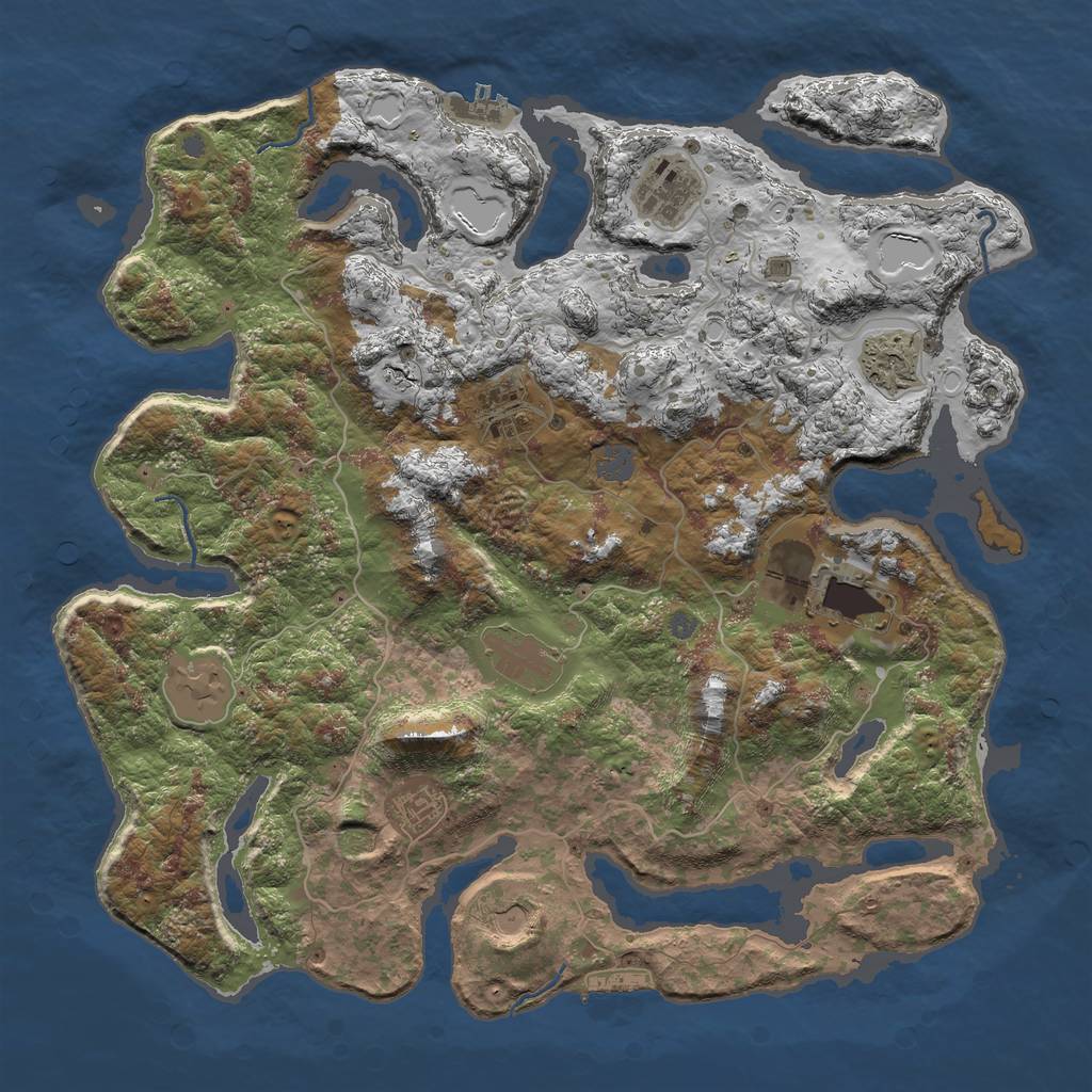 Rust Map: Procedural Map, Size: 4250, Seed: 21041729, 15 Monuments
