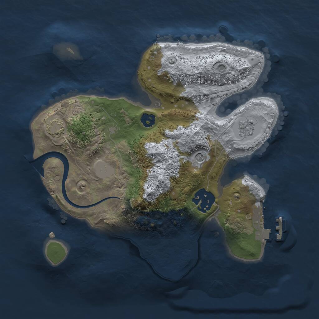 Rust Map: Procedural Map, Size: 2200, Seed: 1992251580, 6 Monuments