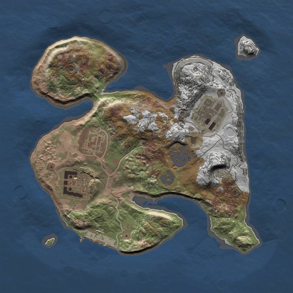 Rust Map: Procedural Map, Size: 2200, Seed: 1992251580, 9 Monuments