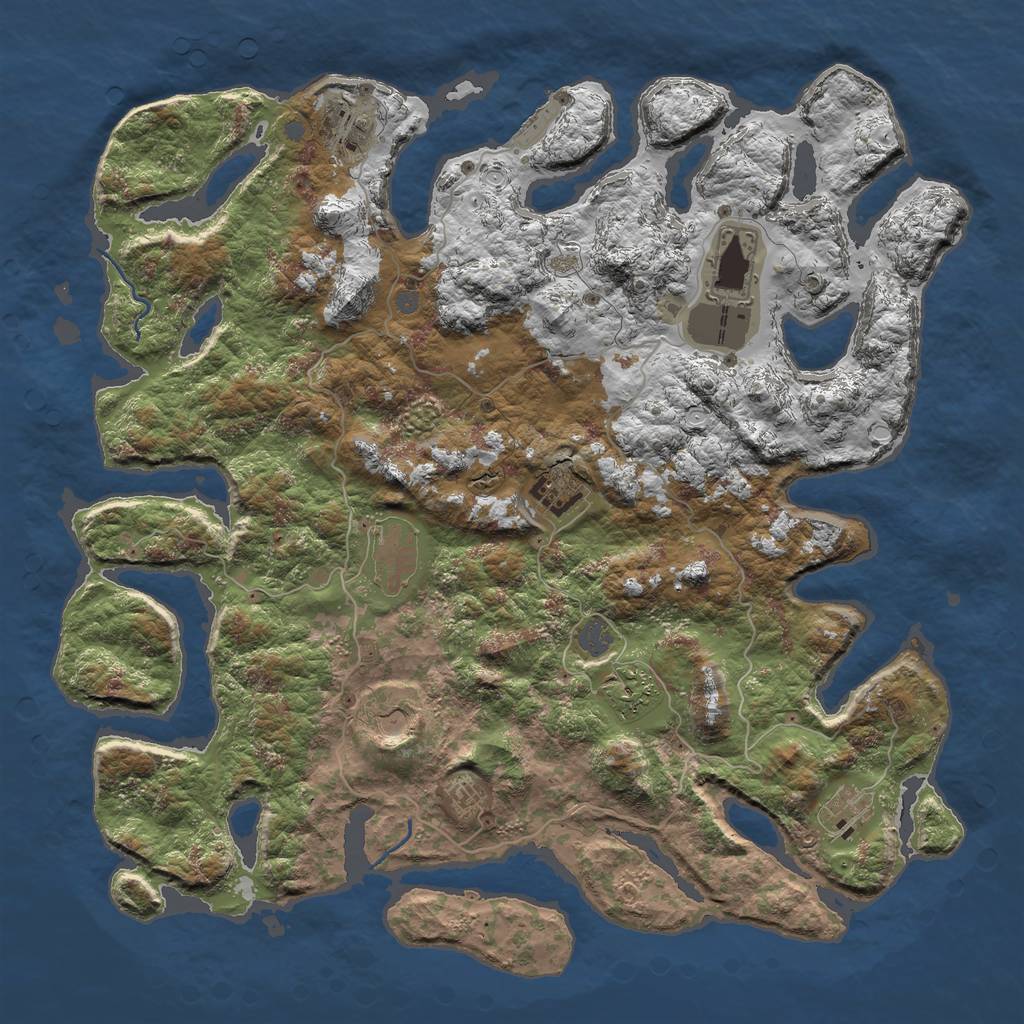 Rust Map: Procedural Map, Size: 4500, Seed: 15314595, 14 Monuments