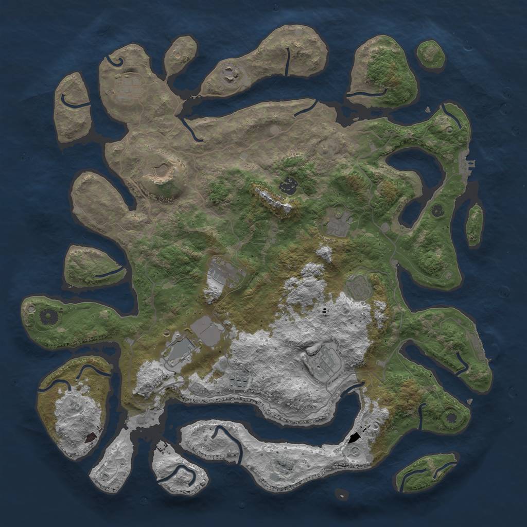 Rust Map: Procedural Map, Size: 4500, Seed: 44521, 15 Monuments