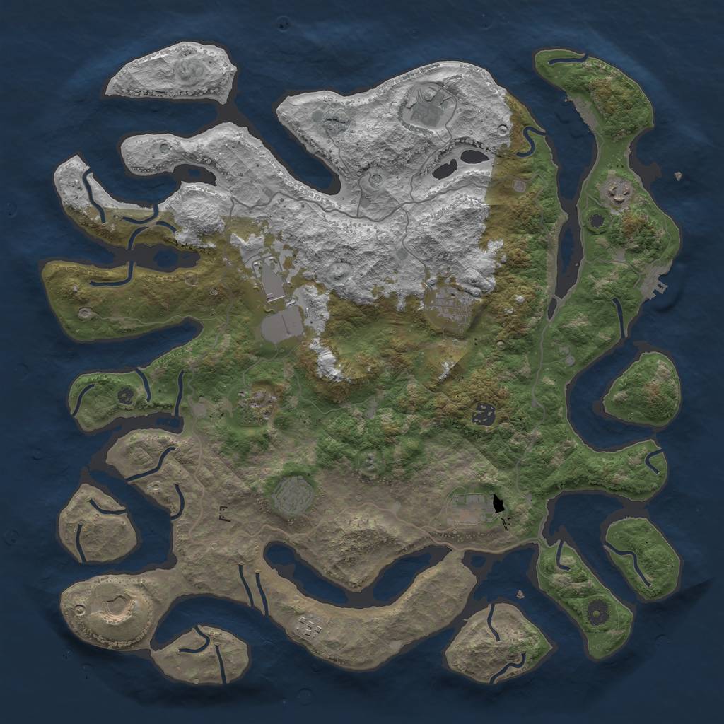 Rust Map: Procedural Map, Size: 4500, Seed: 15201856, 15 Monuments