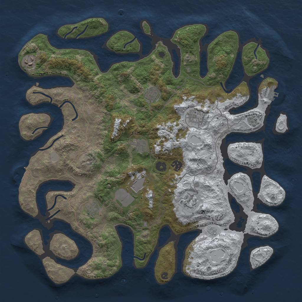 Rust Map: Procedural Map, Size: 4250, Seed: 777048100, 18 Monuments