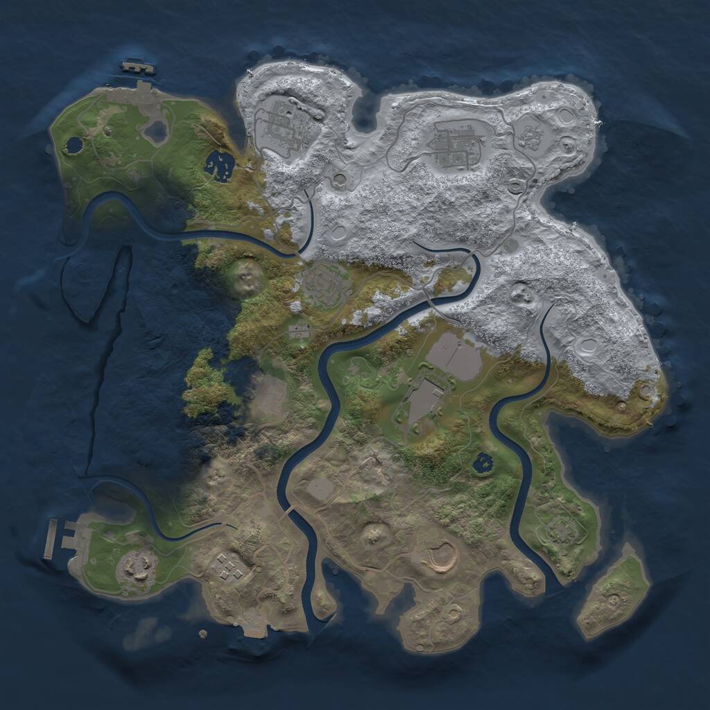 Rust Map: Procedural Map, Size: 3500, Seed: 14925, 15 Monuments