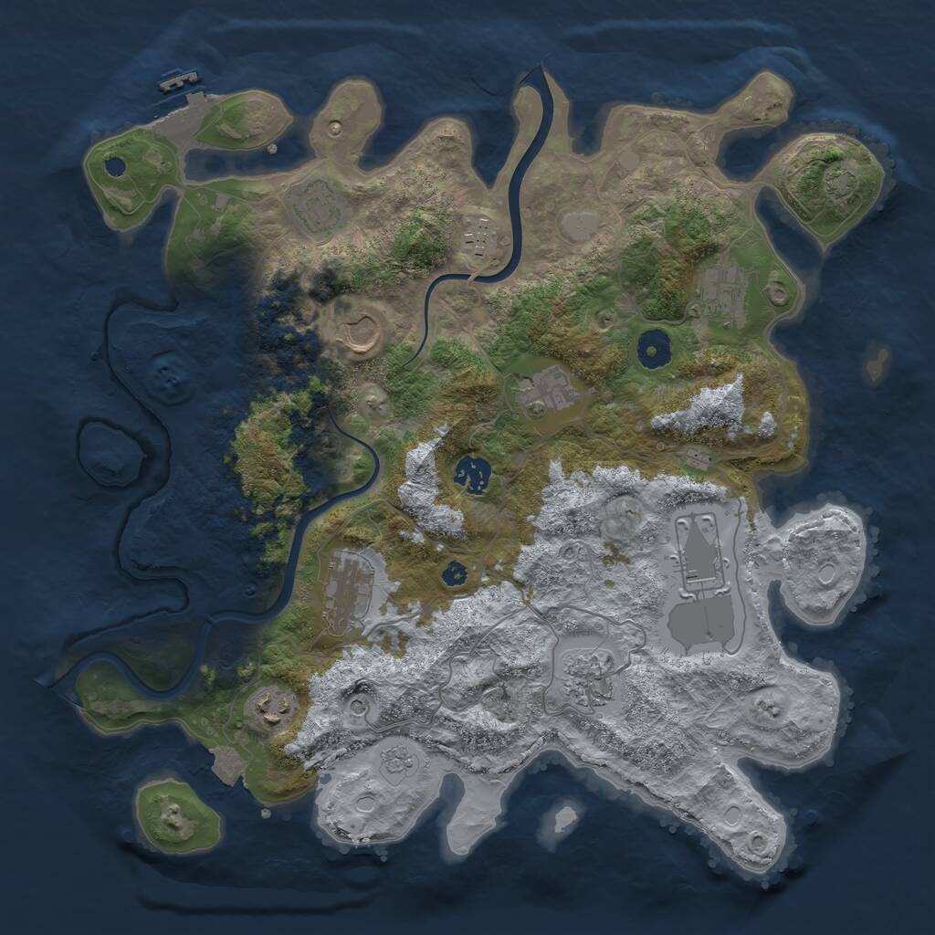 Rust Map: Procedural Map, Size: 3800, Seed: 205, 15 Monuments