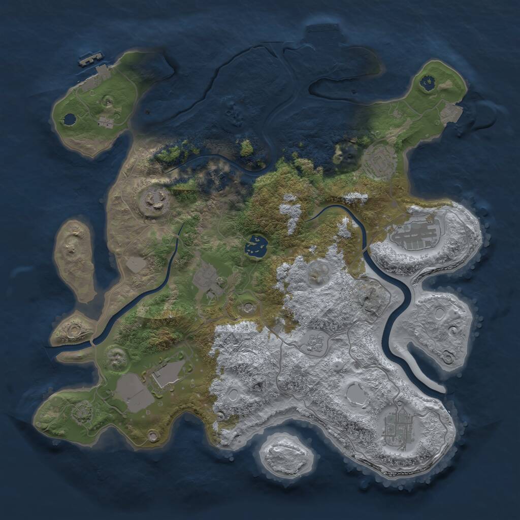 Rust Map: Procedural Map, Size: 3500, Seed: 362914, 14 Monuments