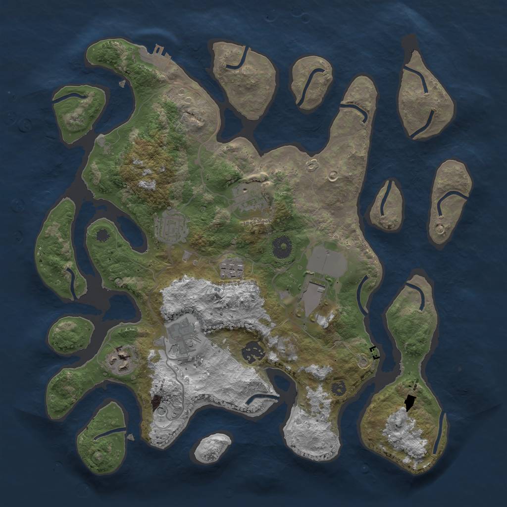 Rust Map: Procedural Map, Size: 3506, Seed: 8675309, 11 Monuments