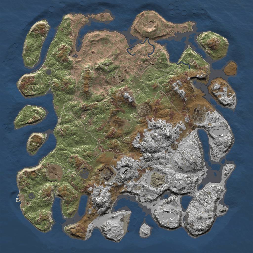 Rust Map: Procedural Map, Size: 4200, Seed: 254865955, 15 Monuments