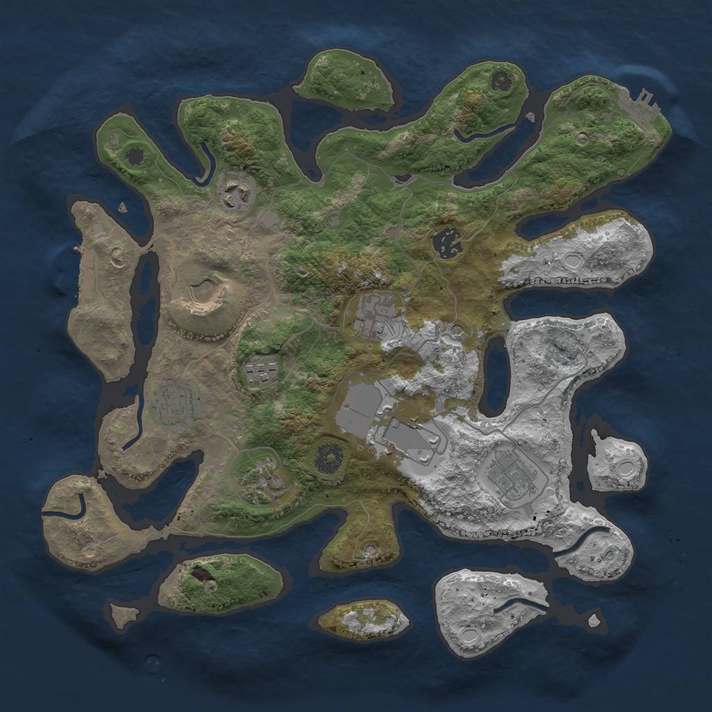 Rust Map: Procedural Map, Size: 3550, Seed: 19999, 20 Monuments