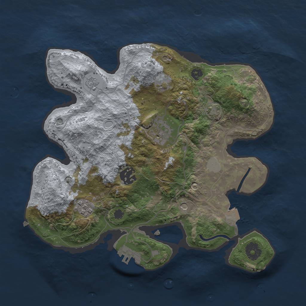 Rust Map: Procedural Map, Size: 2750, Seed: 8826951, 10 Monuments