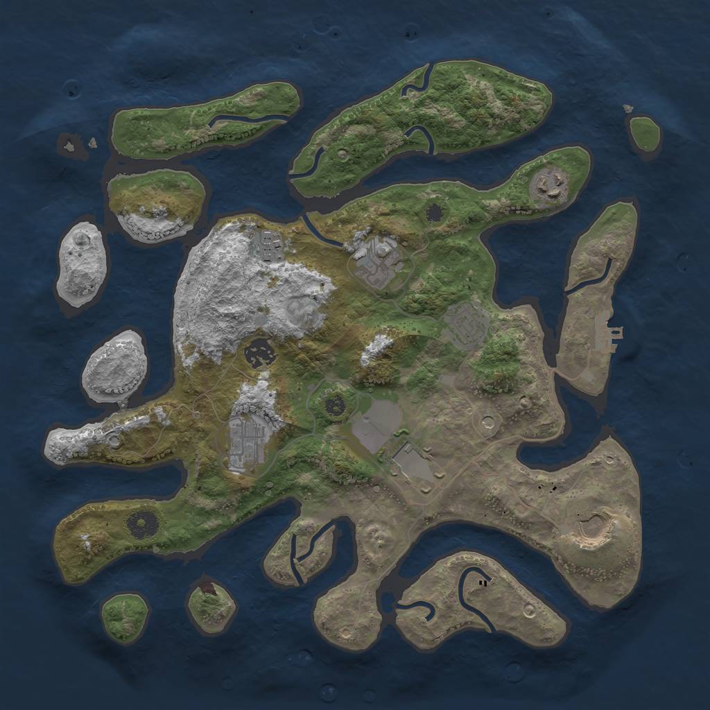 Rust Map: Procedural Map, Size: 3600, Seed: 2600, 12 Monuments