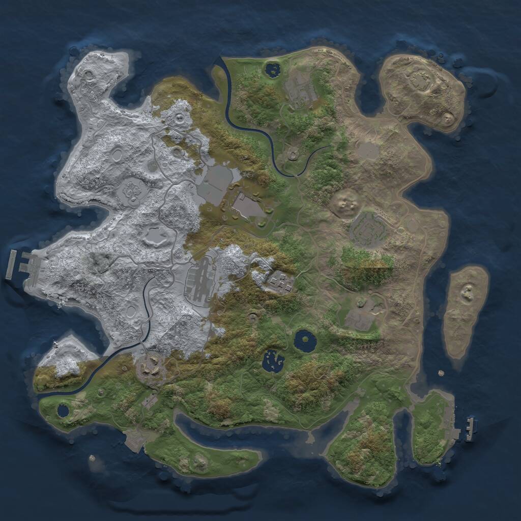 Rust Map: Procedural Map, Size: 3500, Seed: 212609, 13 Monuments