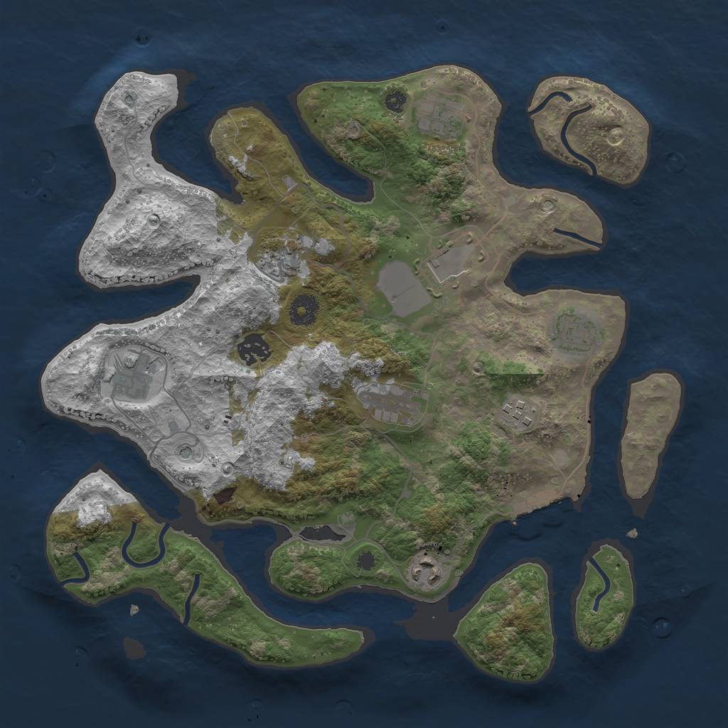 Rust Map: Procedural Map, Size: 3500, Seed: 212609, 13 Monuments