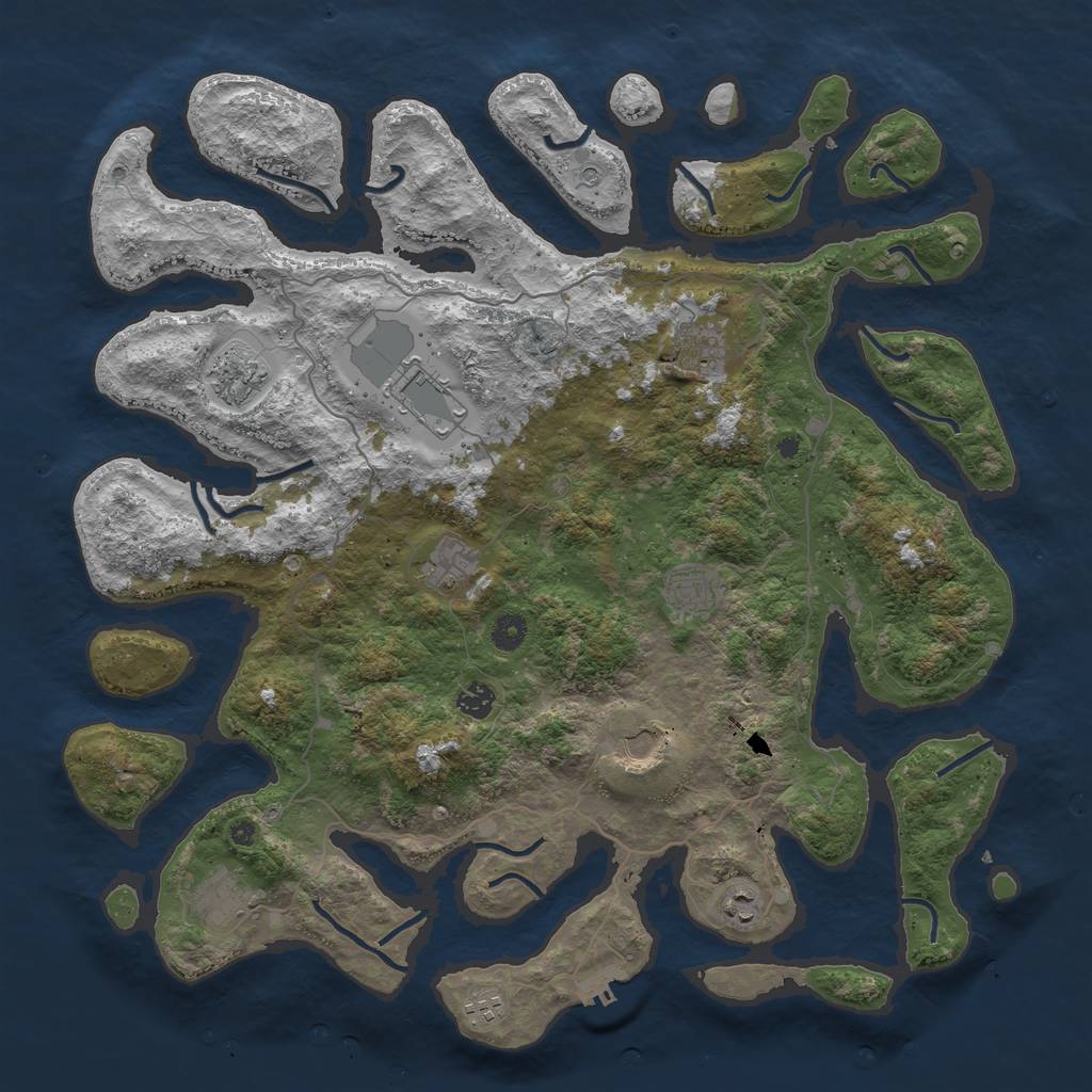 Rust Map: Procedural Map, Size: 4500, Seed: 475656, 14 Monuments
