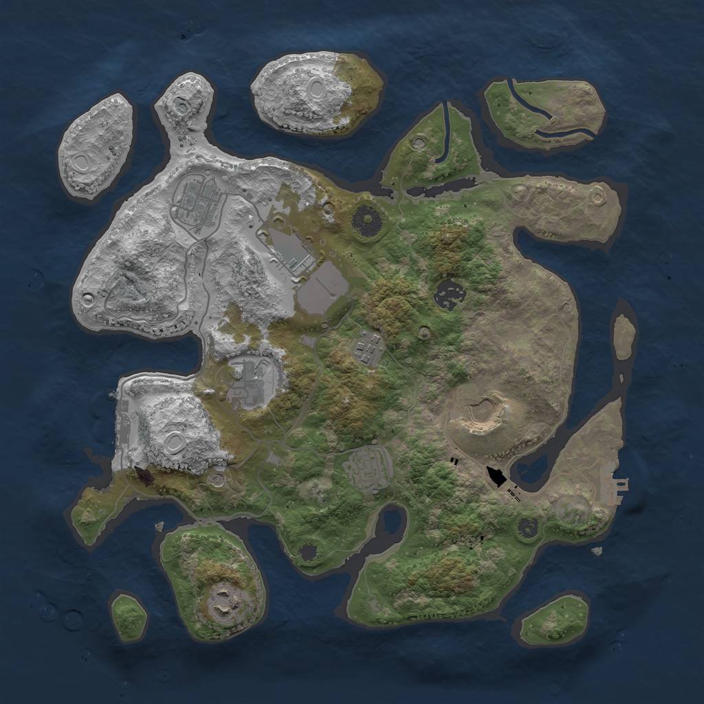 Rust Map: Procedural Map, Size: 3500, Seed: 187988, 19 Monuments