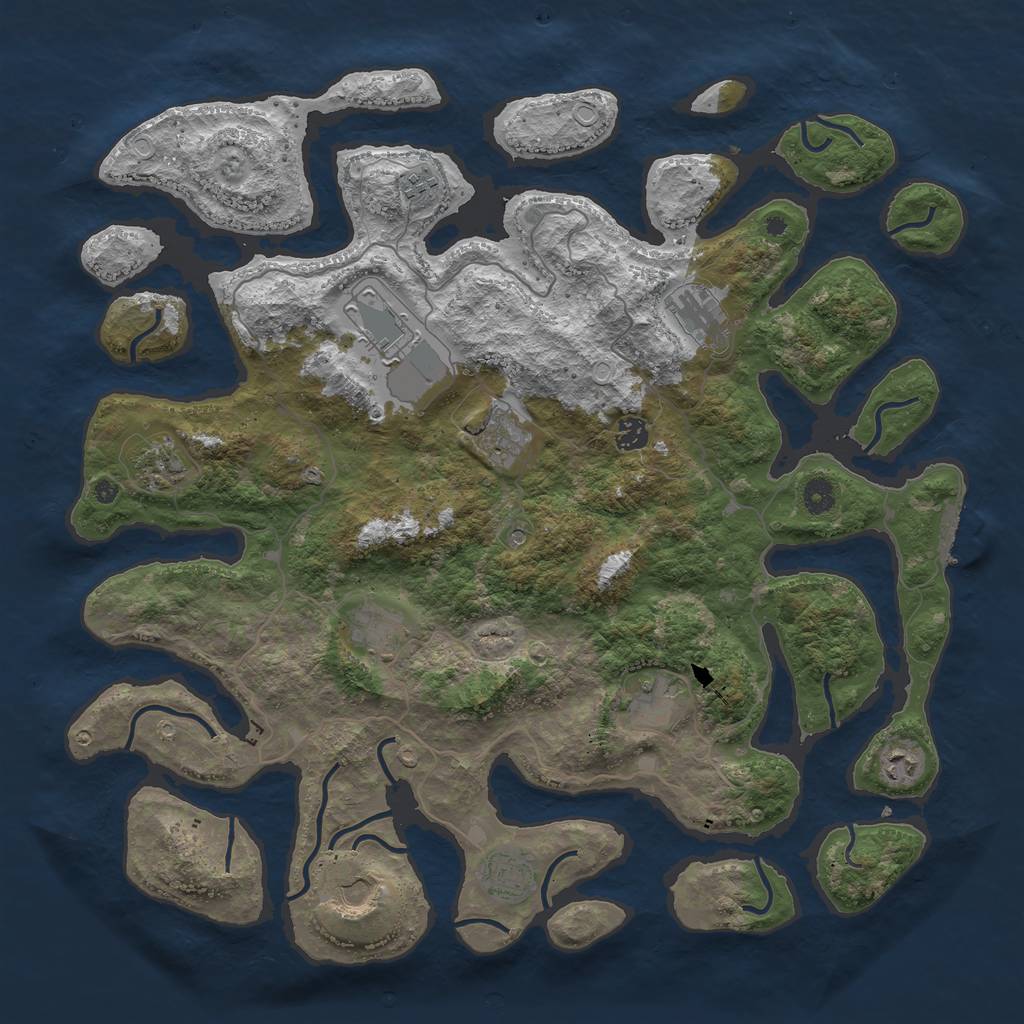 Rust Map: Procedural Map, Size: 4500, Seed: 824724, 21 Monuments