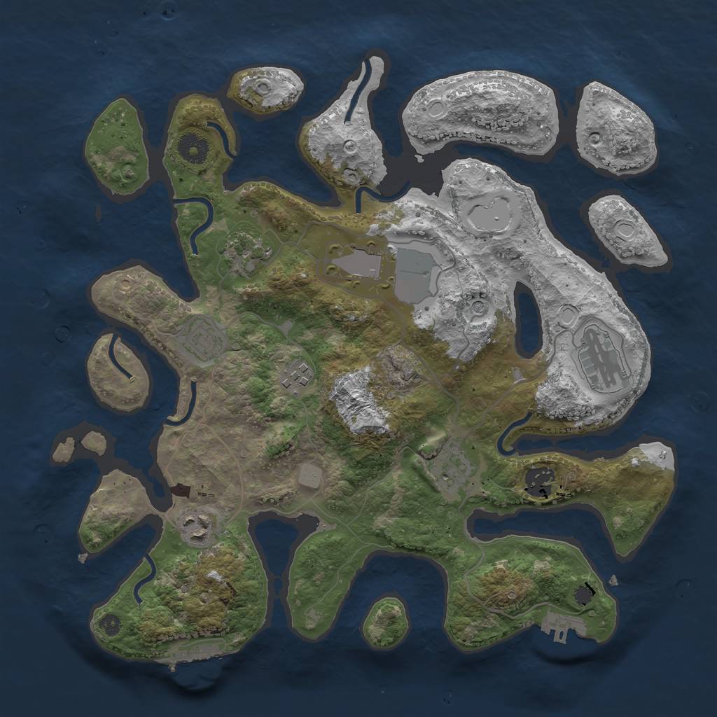 Rust Map: Procedural Map, Size: 3507, Seed: 9521651, 16 Monuments