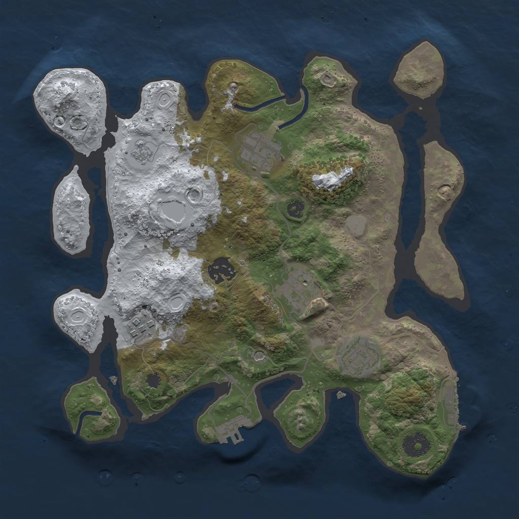 Rust Map: Procedural Map, Size: 3000, Seed: 21498880, 14 Monuments