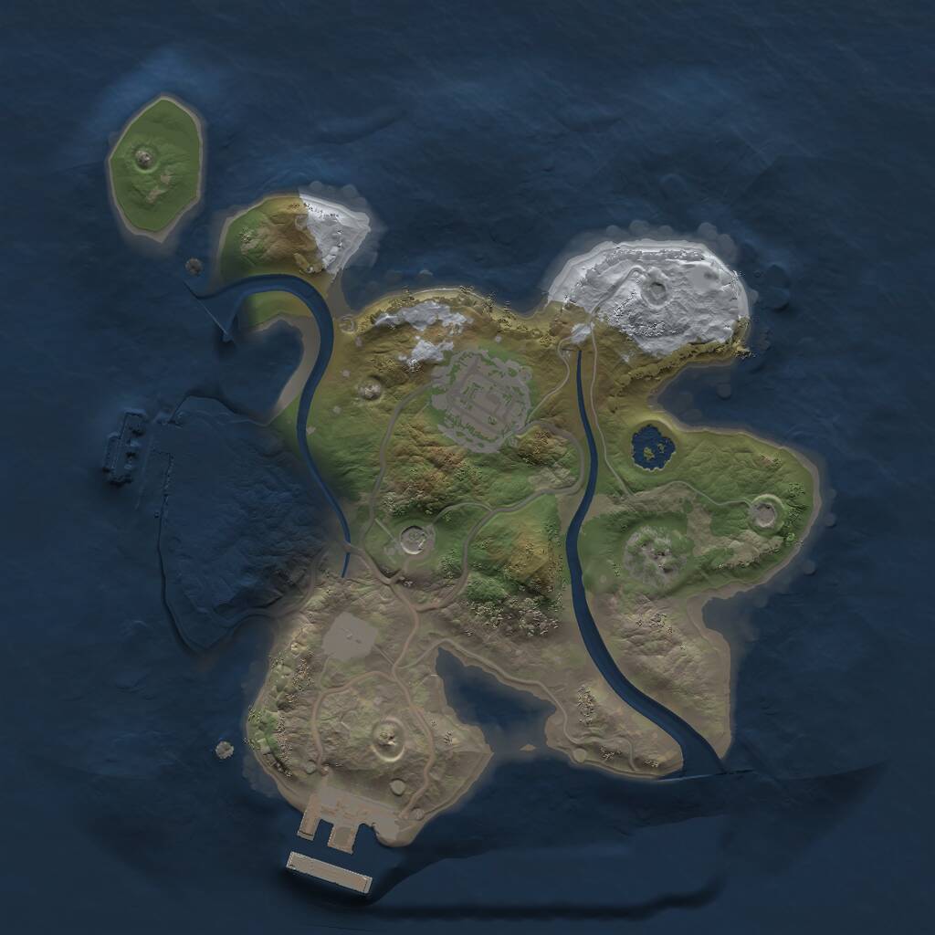 Rust Map: Procedural Map, Size: 2200, Seed: 2147483645, 5 Monuments