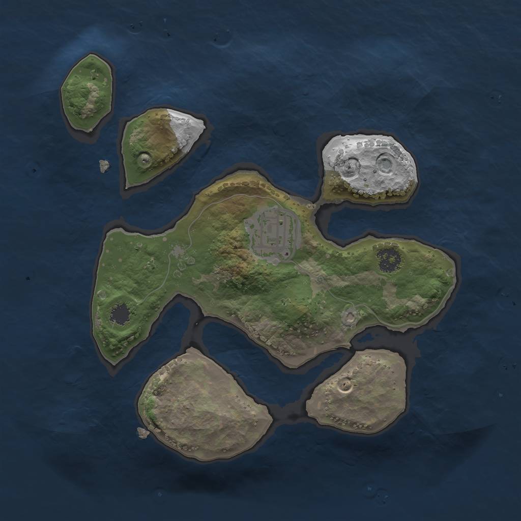 Rust Map: Procedural Map, Size: 2200, Seed: 2147483645, 3 Monuments