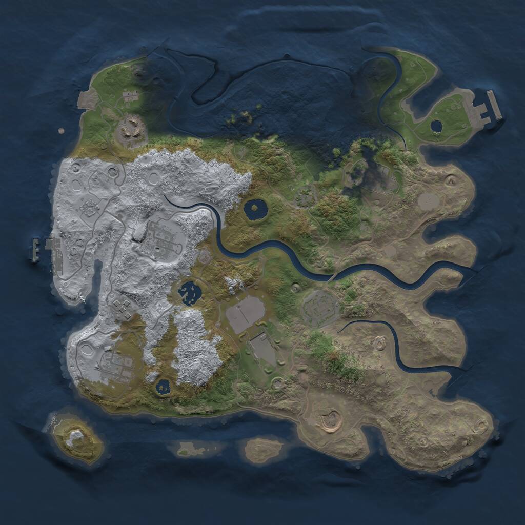 Rust Map: Procedural Map, Size: 3500, Seed: 453463463, 15 Monuments