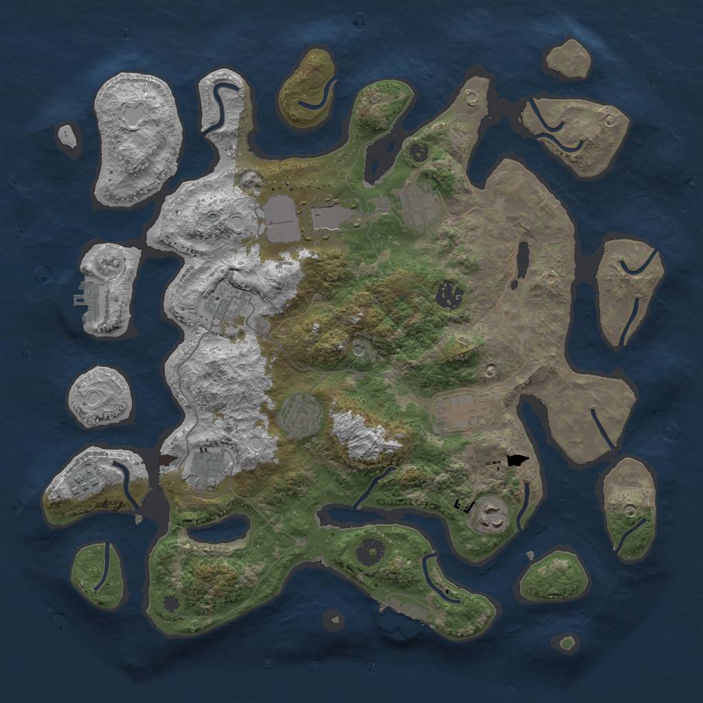 Rust Map: Procedural Map, Size: 3800, Seed: 294, 17 Monuments