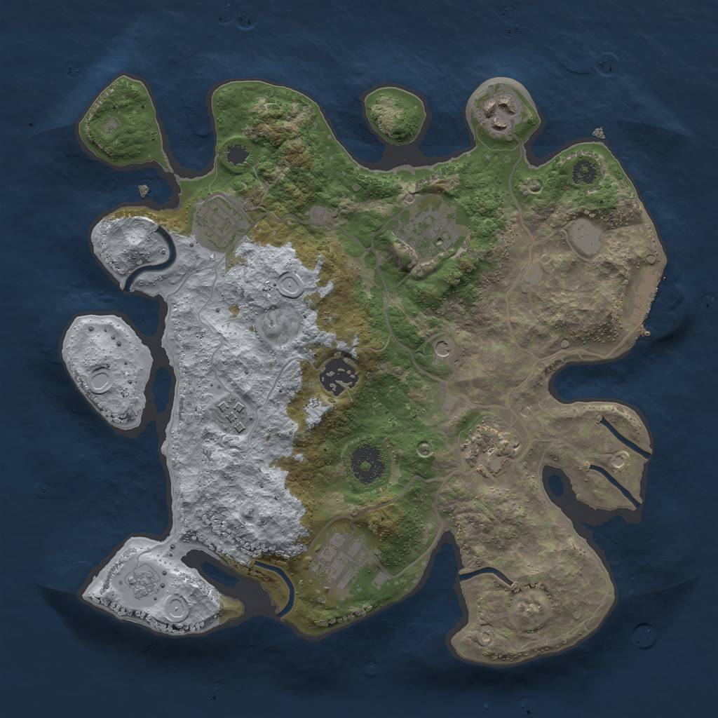Rust Map: Procedural Map, Size: 3000, Seed: 1542499381, 15 Monuments