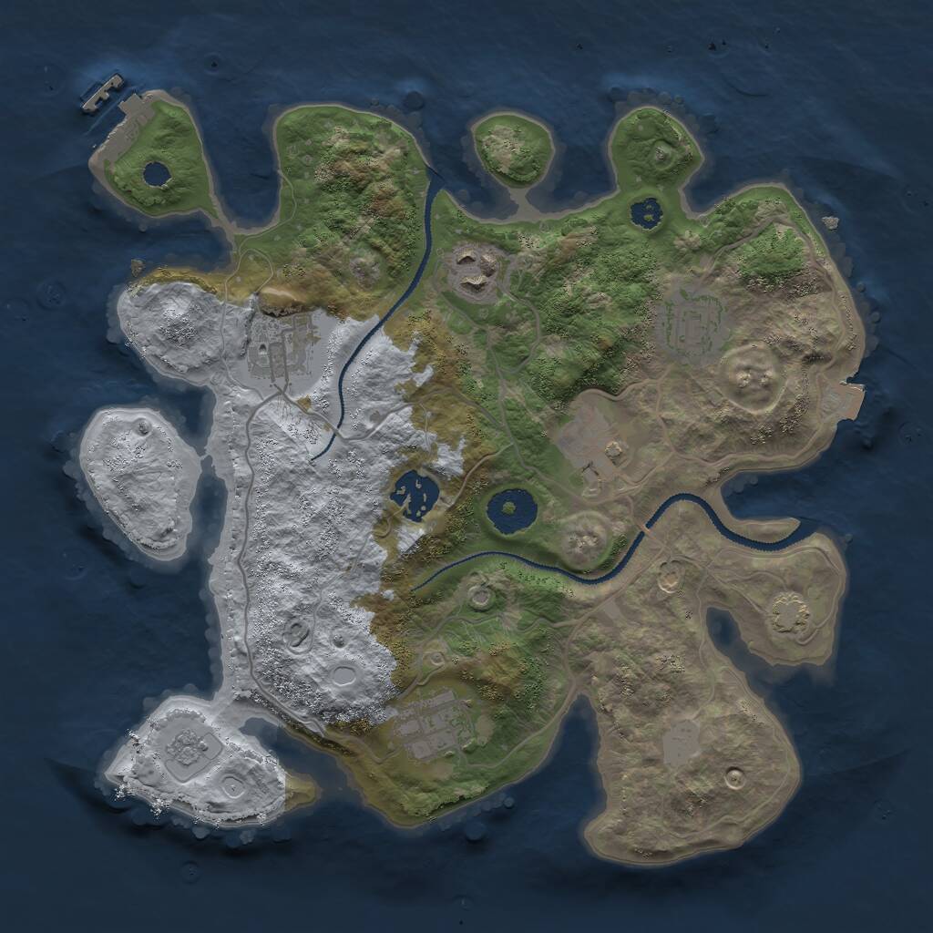 Rust Map: Procedural Map, Size: 3000, Seed: 1542499381, 10 Monuments