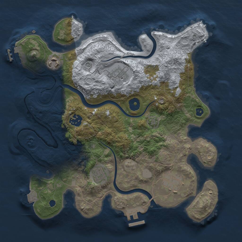 Rust Map: Procedural Map, Size: 3000, Seed: 1941110212, 10 Monuments