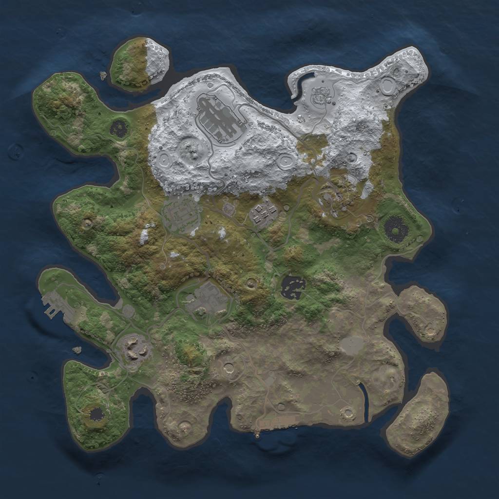Rust Map: Procedural Map, Size: 3000, Seed: 1941110212, 16 Monuments