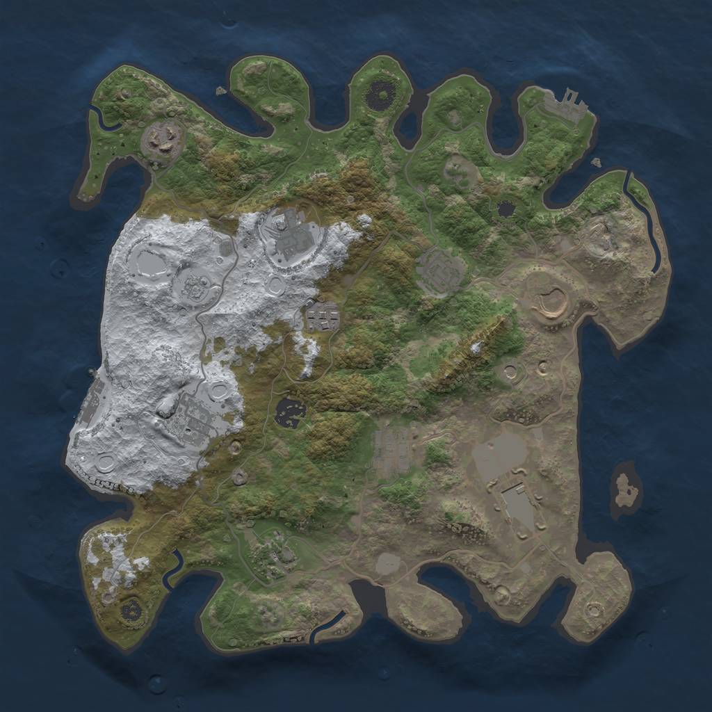 Rust Map: Procedural Map, Size: 3500, Seed: 1768386309, 19 Monuments